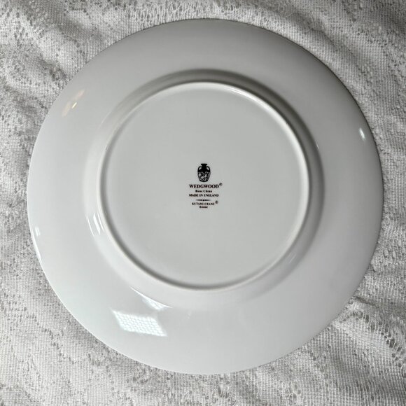 WEDGWOOD “Kutani Crane” Dinner Plate – Bone China, Multicolor Floral, Brown Trim - Picture 7 of 9